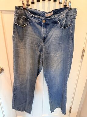 Molly & Isadora Stretch Jeans Women Size 18 Light Wash Straight Leg